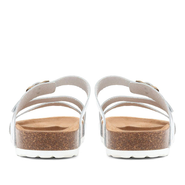 Jones Bootmaker Outlet Tabatha Leather Mule Sandals - White