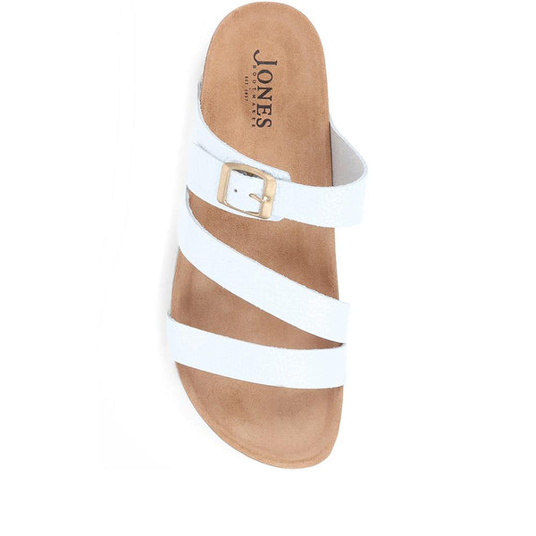 Jones Bootmaker Outlet Tabatha Leather Mule Sandals - White