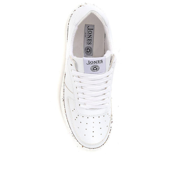Jones Bootmaker Outlet Tabbee Apple Leather Trainers - White