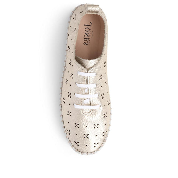 Jones Bootmaker Outlet Tallulah Leather Lace-Up Shoes - Gold