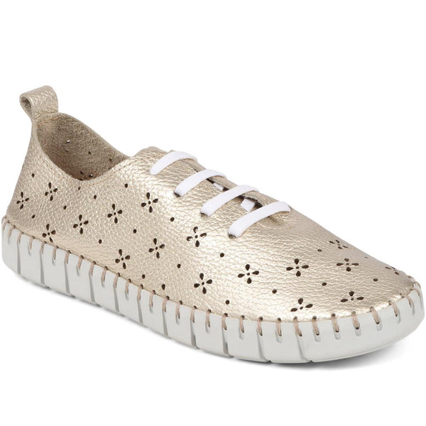 jones bootmaker Outlet Tallulah Leather Lace-Up Shoes - Gold