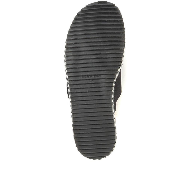 Jones Bootmaker Outlet Tammy Double Buckle Mule Sandals - Black Suede