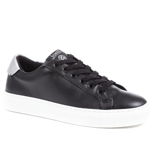jones bootmaker Outlet Tillie Apple Leather Trainers - Black