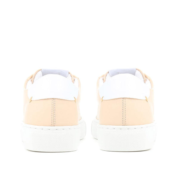 Jones Bootmaker Outlet Tillie Apple Leather Trainers - Nude