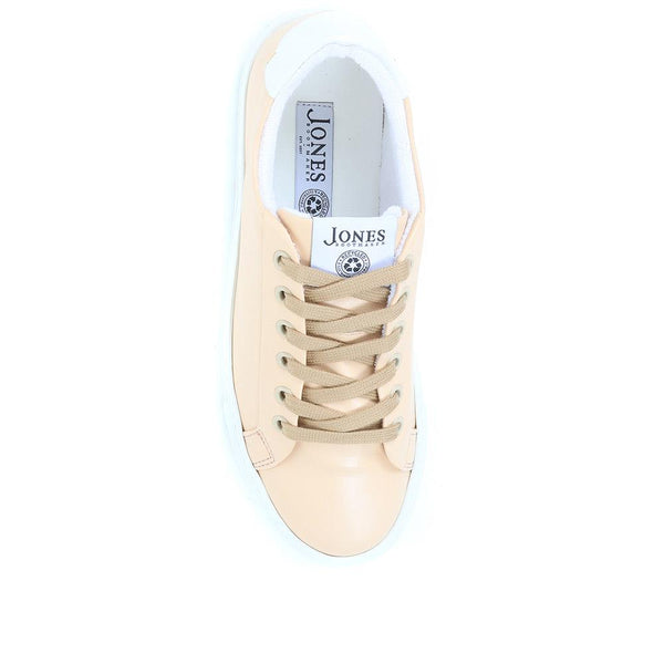Jones Bootmaker Outlet Tillie Apple Leather Trainers - Nude