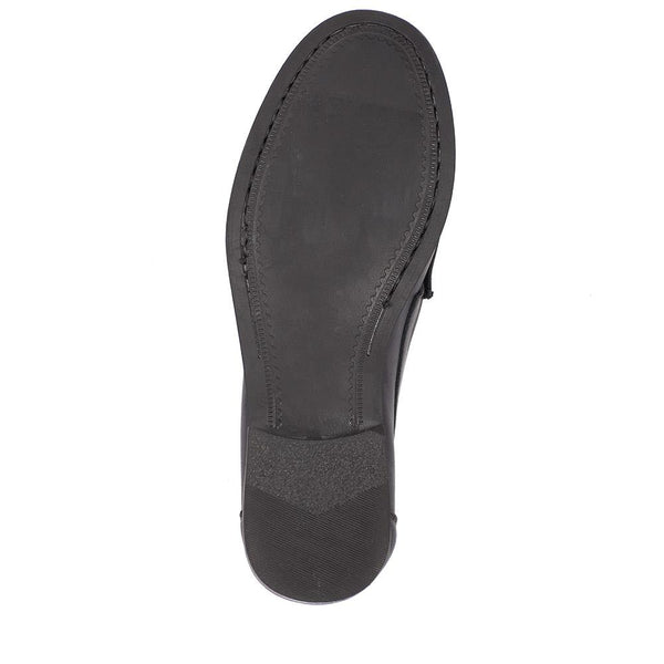 Jones Bootmaker Outlet Trish Leather Casual Moccasins - Black