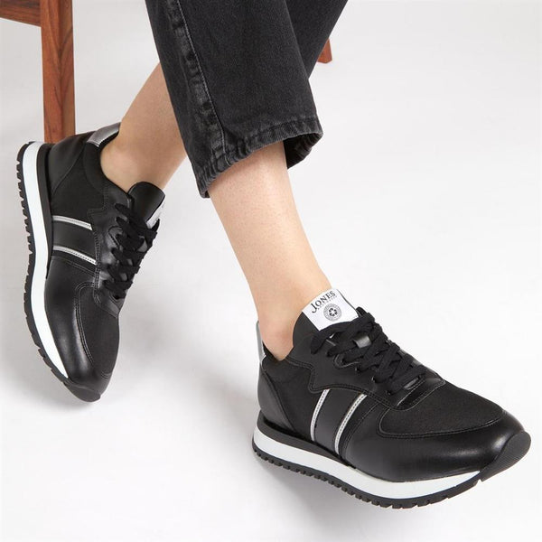 Jones Bootmaker Outlet Tristana Apple Leather Trainers - Black