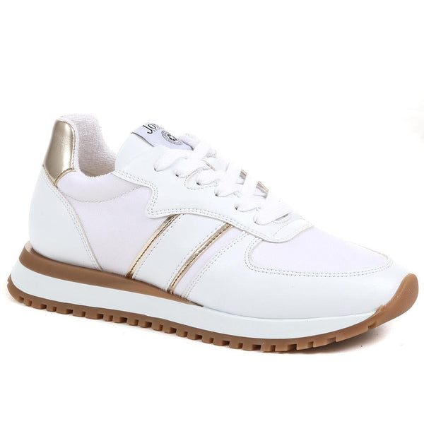 jones bootmaker Outlet Tristana Apple Leather Trainers - White