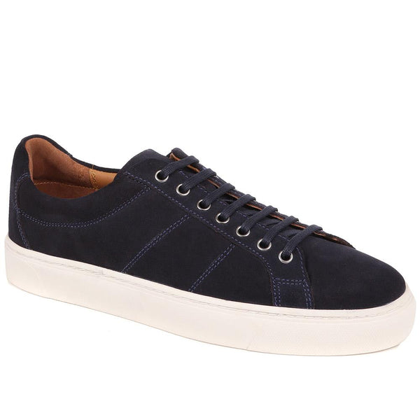 jones bootmaker Outlet Tyne Vibram Leather Trainers - Navy Suede