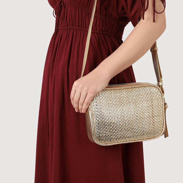 Jones Bootmaker Outlet Valeria Leather Cross-Body Bag - Gold