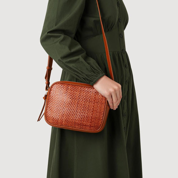 Jones Bootmaker Outlet Valeria Leather Cross-Body Bag - Tan