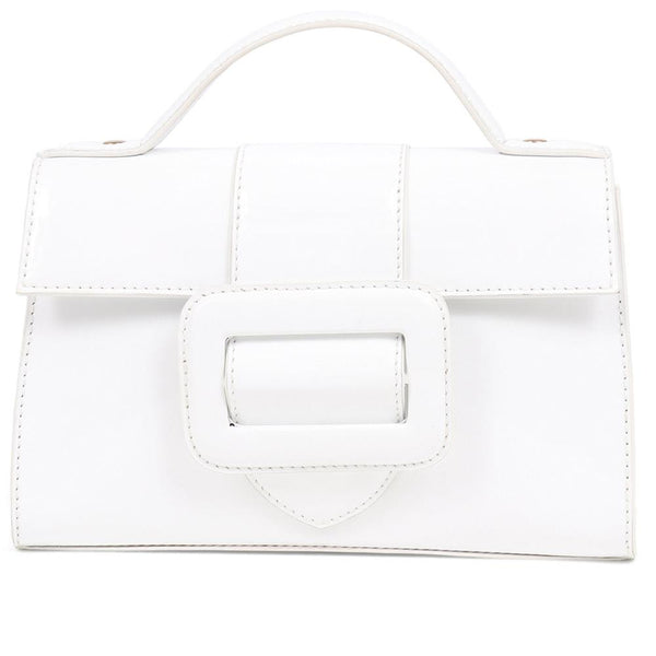 Jones Bootmaker Outlet Valoria Leather Handbag - White Patent