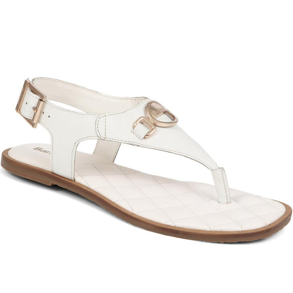 jones bootmaker Outlet Vivienne Embellished Leather Sandals - White