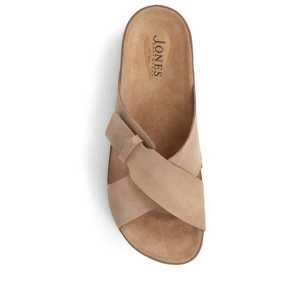 Jones Bootmaker Outlet Wavy Leather Mules - Sand Suede