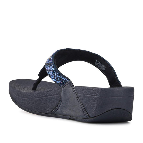 Jones Bootmaker Outlet Wedged Toe-Post Sandals - Navy