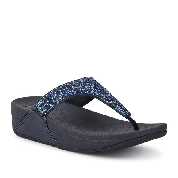 jones bootmaker Outlet Wedged Toe-Post Sandals - Navy