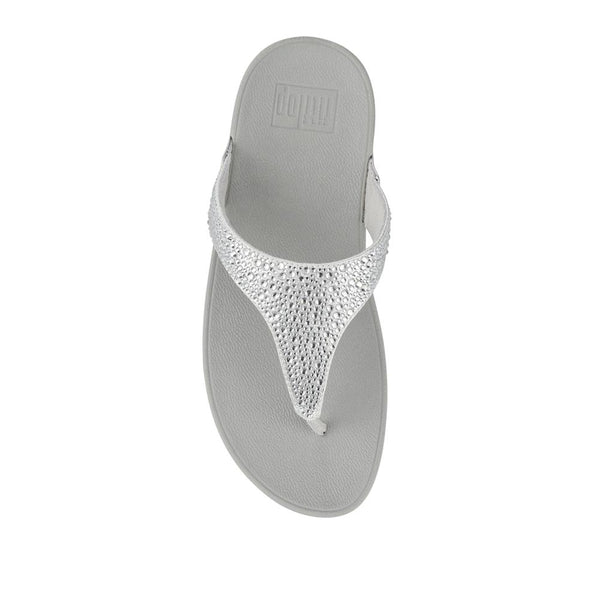 Jones Bootmaker Outlet Wedged Toe-Post Sandals - Silver