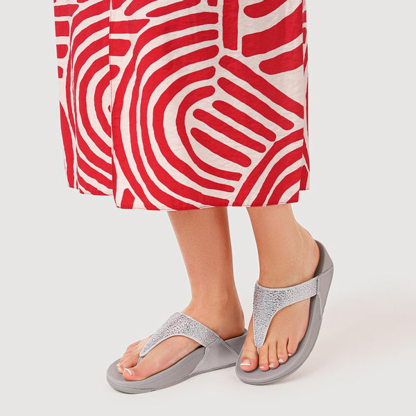 Jones Bootmaker Outlet Wedged Toe-Post Sandals - Silver