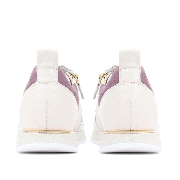 Jones Bootmaker Outlet Wednesday Leather Trainers - White-Purple