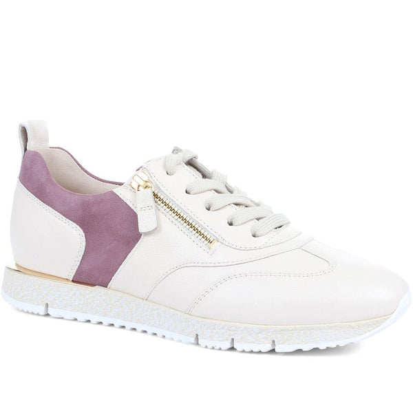 jones bootmaker Outlet Wednesday Leather Trainers - White-Purple