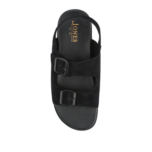 Jones Bootmaker Outlet Wendover Casual Leather Sandals - Black Suede