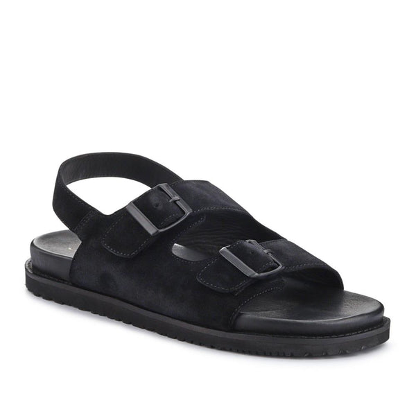jones bootmaker Outlet Wendover Casual Leather Sandals - Black Suede