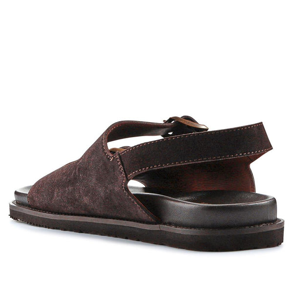 Jones Bootmaker Outlet Wendover Casual Leather Sandals - Dark Brown Suede