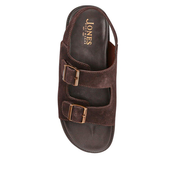 Jones Bootmaker Outlet Wendover Casual Leather Sandals - Dark Brown Suede