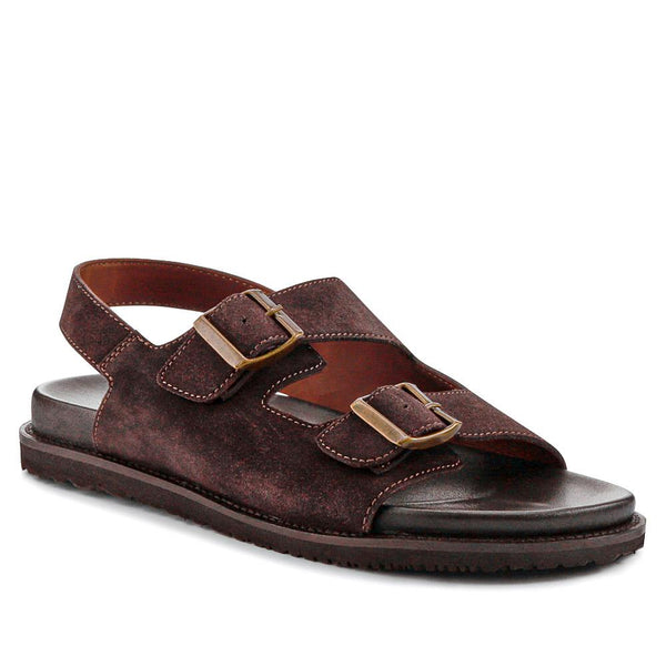 jones bootmaker Outlet Wendover Casual Leather Sandals - Dark Brown Suede