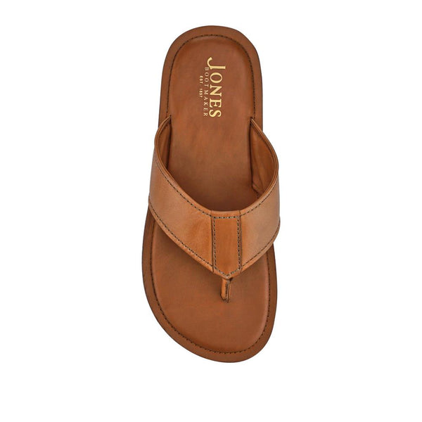 Jones Bootmaker Outlet Weybridge Leather Toe-Post Sandals - Tan