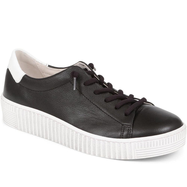 jones bootmaker Outlet Woodall Leather Trainers - Black