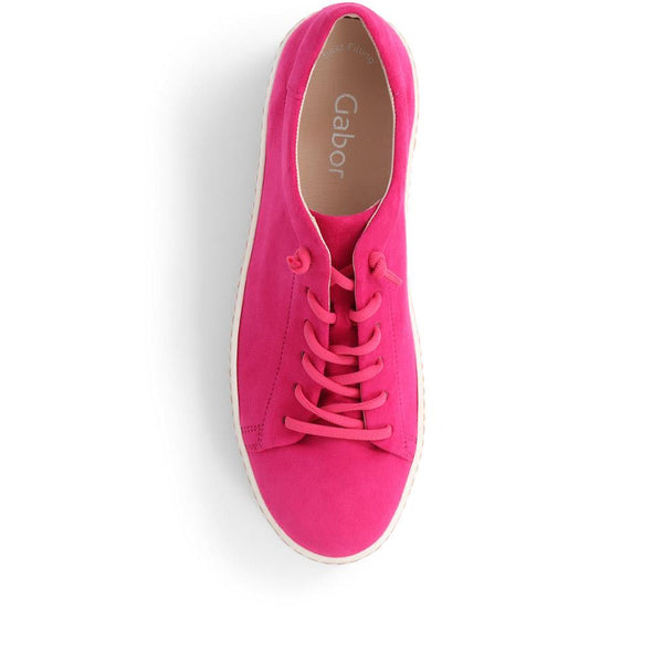 Jones Bootmaker Outlet Woodall Leather Trainers - Fuchsia
