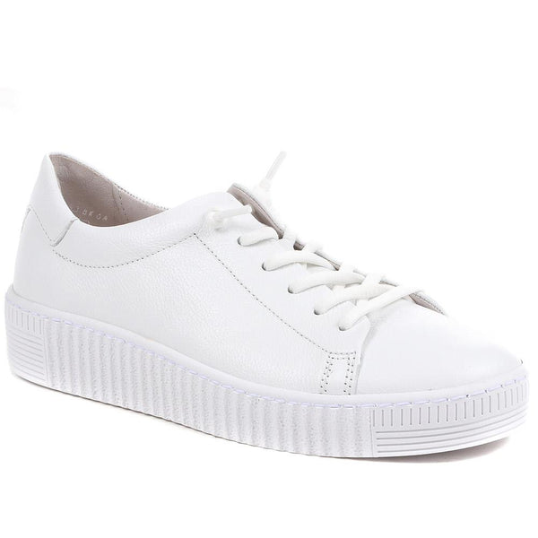 jones bootmaker Outlet Woodall Leather Trainers - White
