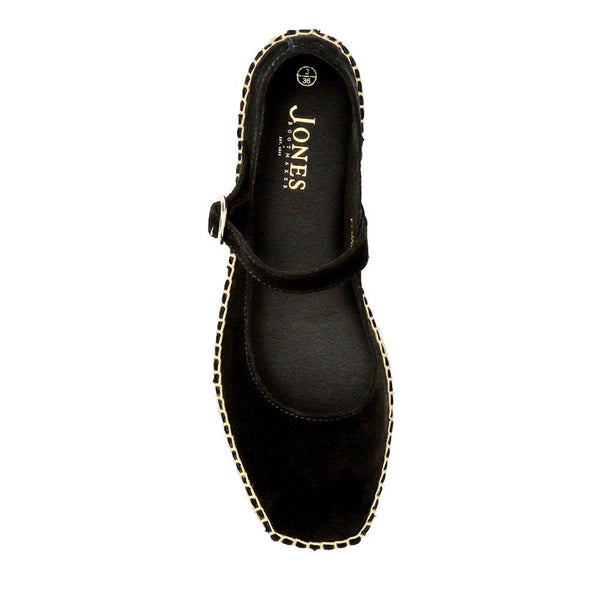 Jones Bootmaker Outlet Yvonne Leather Mary Jane Espadrilles - Black