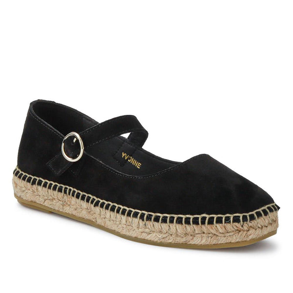 jones bootmaker Outlet Yvonne Leather Mary Jane Espadrilles - Black