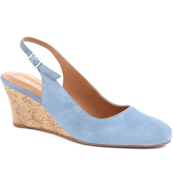 jones bootmaker Outlet Zahra Leather Wedges - Powder Blue