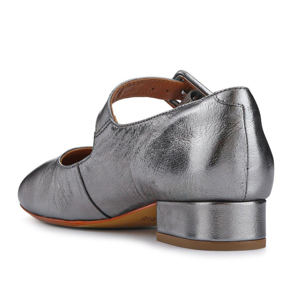 Jones Bootmaker Outlet Zuri Leather Mary Janes - Pewter