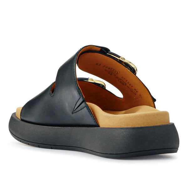 Jones Bootmaker Women's Abe Leather Dual-Strap Mules - Black