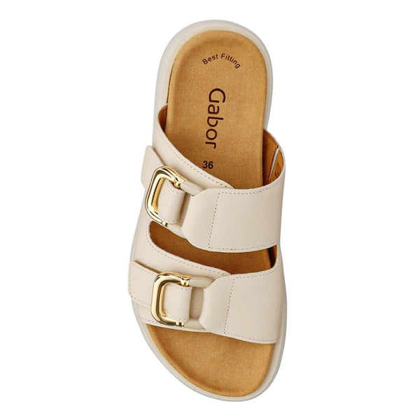 Jones Bootmaker Women's Abe Leather Dual-Strap Mules - White