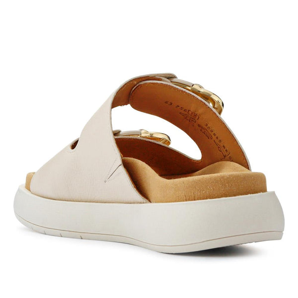 Jones Bootmaker Women's Abe Leather Dual-Strap Mules - White