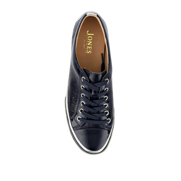 Jones Bootmaker Women's Addie Leather Trainers - Navy Patent