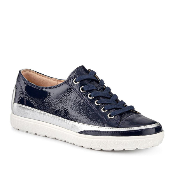 jones bootmaker Women's Addie Leather Trainers - Navy Patent