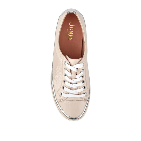 Jones Bootmaker Women's Addie Leather Trainers - Nude Patent