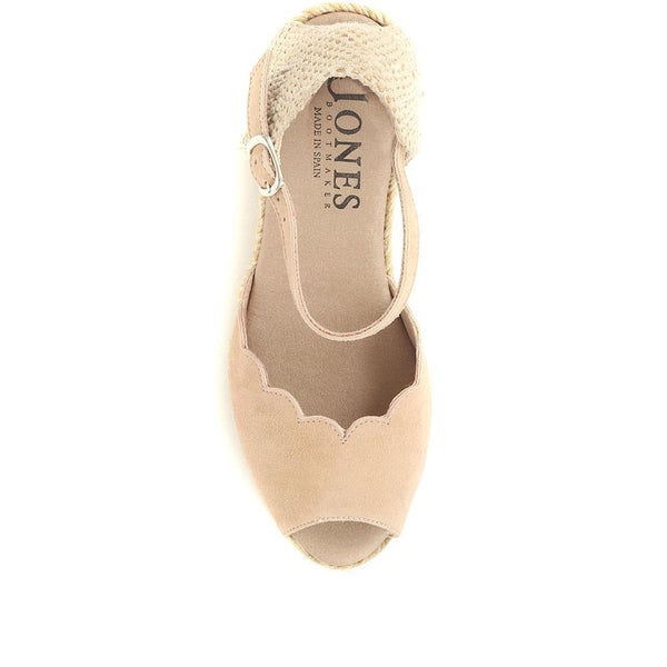 Jones Bootmaker Women's Alejandra Espadrille Wedge Sandals - Sand Suede