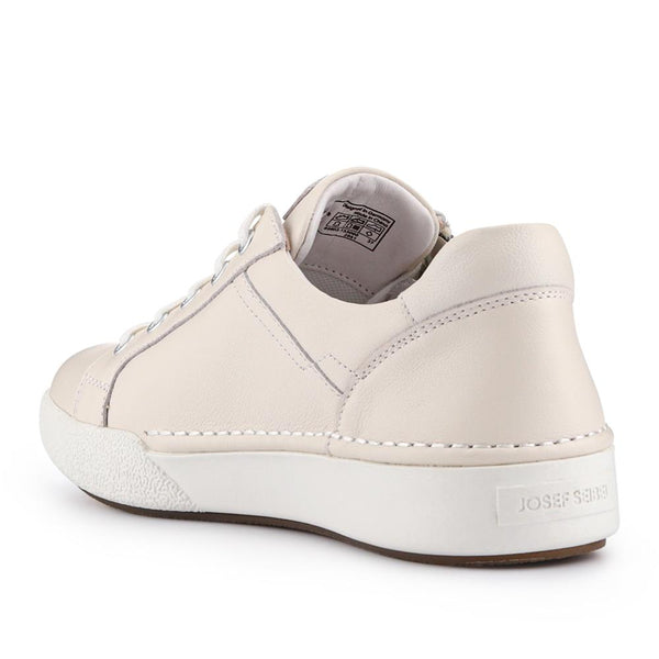 Jones Bootmaker Women's All-Leather Dual-Fastening Trainers - White