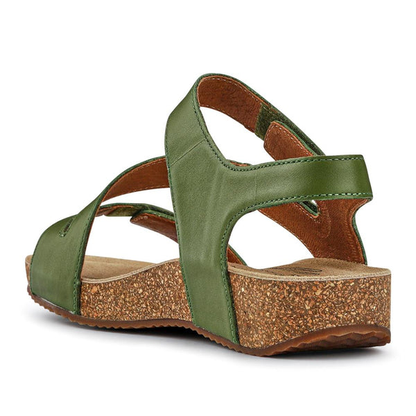 Jones Bootmaker Women's All-Leather Touch-Fasten Sandals - Green