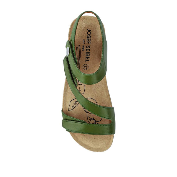 Jones Bootmaker Women's All-Leather Touch-Fasten Sandals - Green