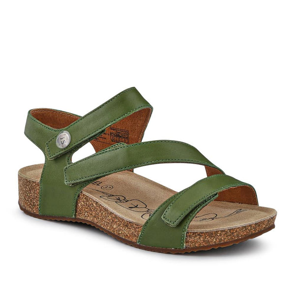 jones bootmaker Women's All-Leather Touch-Fasten Sandals - Green