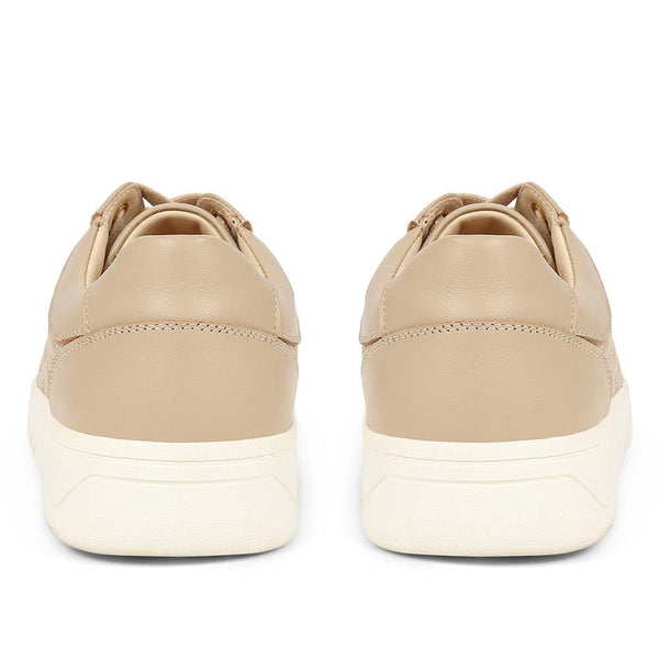 Jones Bootmaker Women's Allana Leather Lace-Up Trainers - Beige