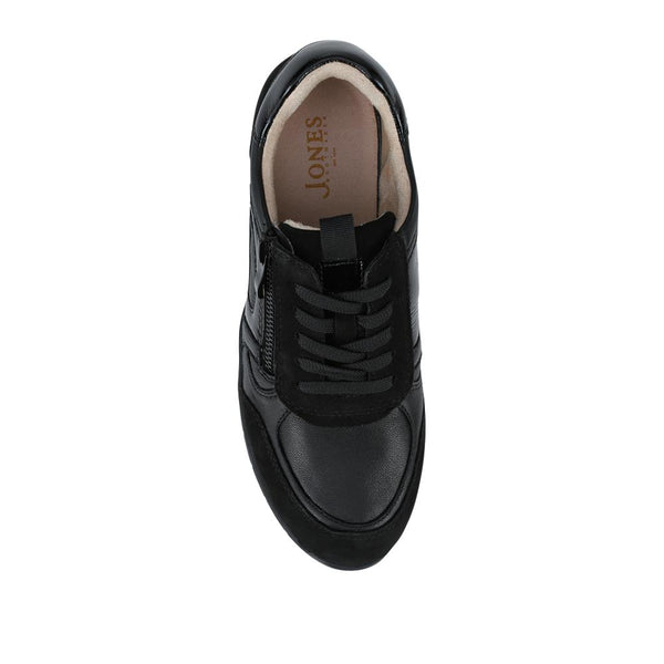 Jones Bootmaker Women's Alvira Wide Fit Leather Trainers - Black